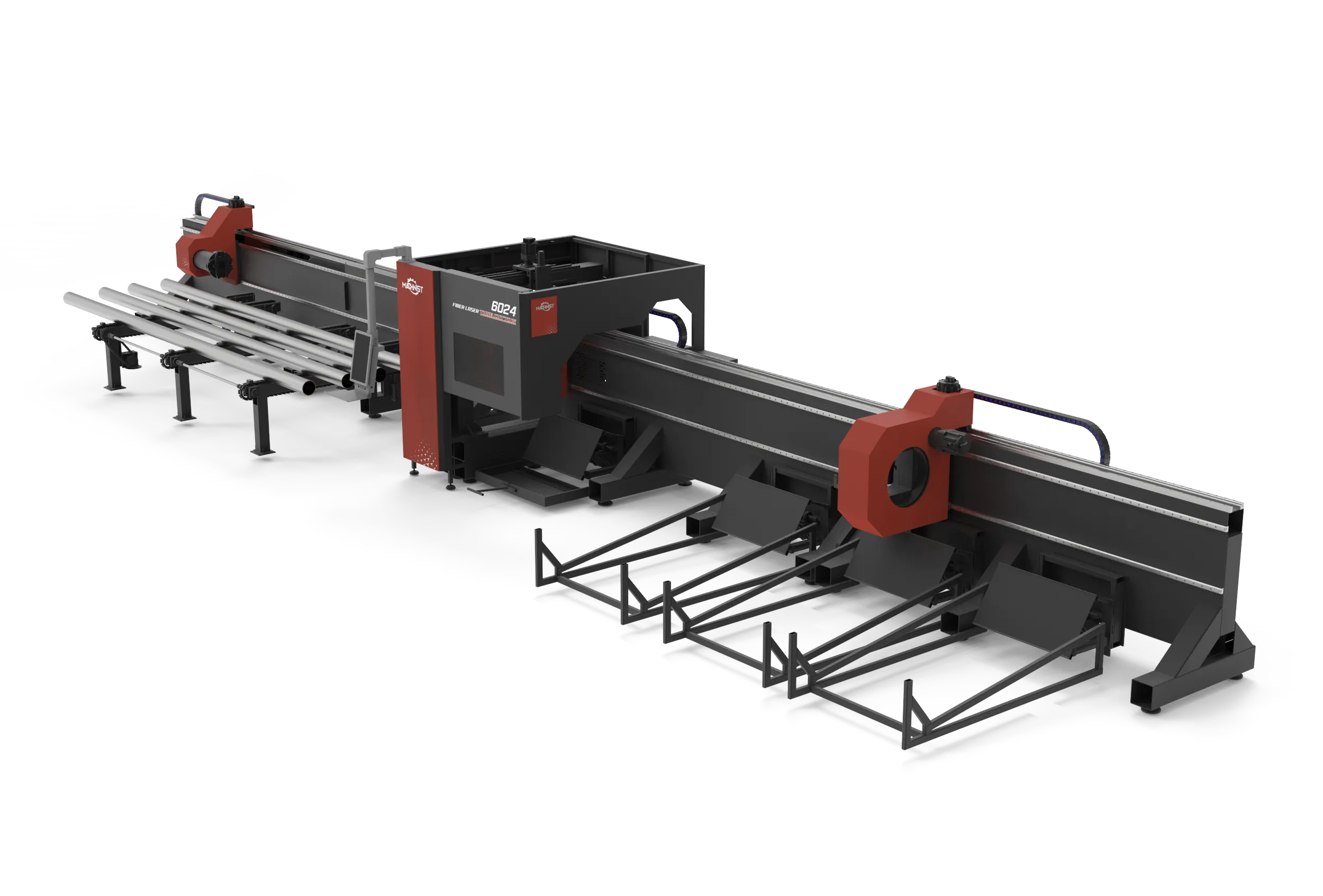 machnist 3 chucks fiber laser pipe cutting machine